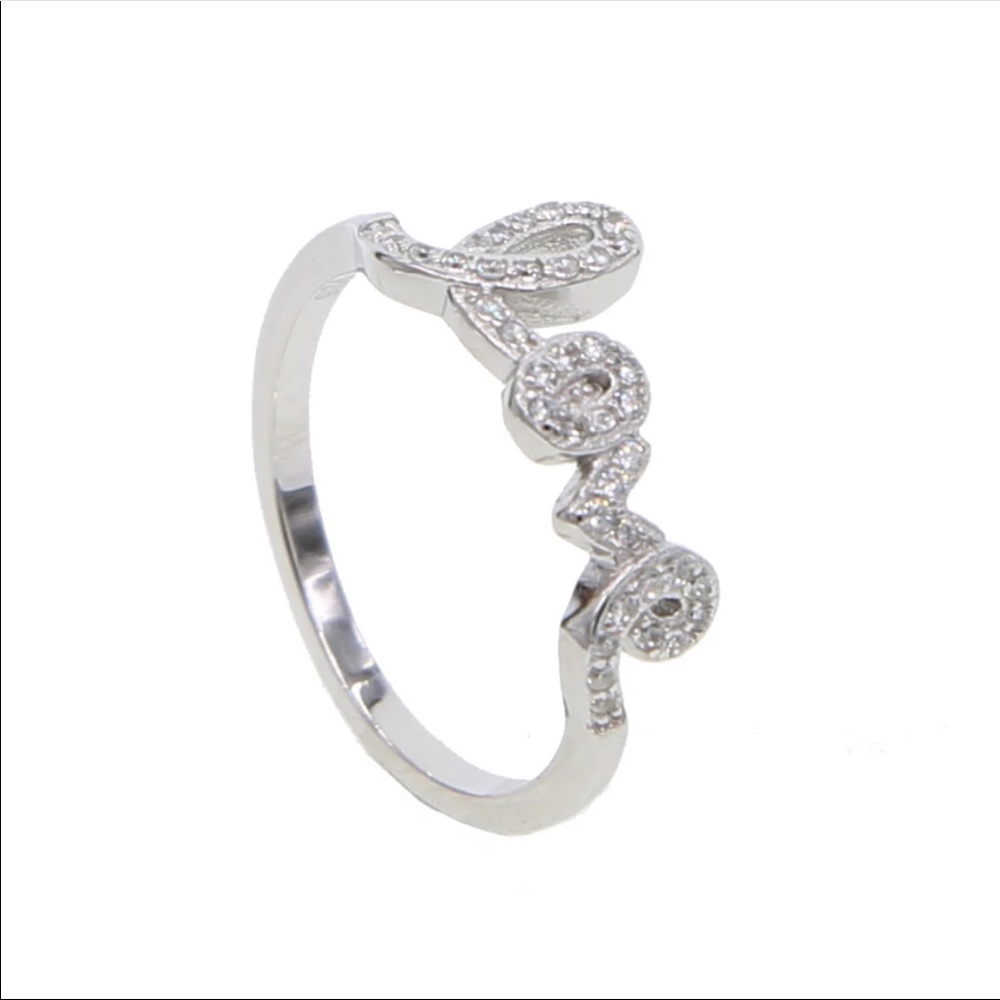 925 Sterling Silver Love Ring - Picture 2 of 2